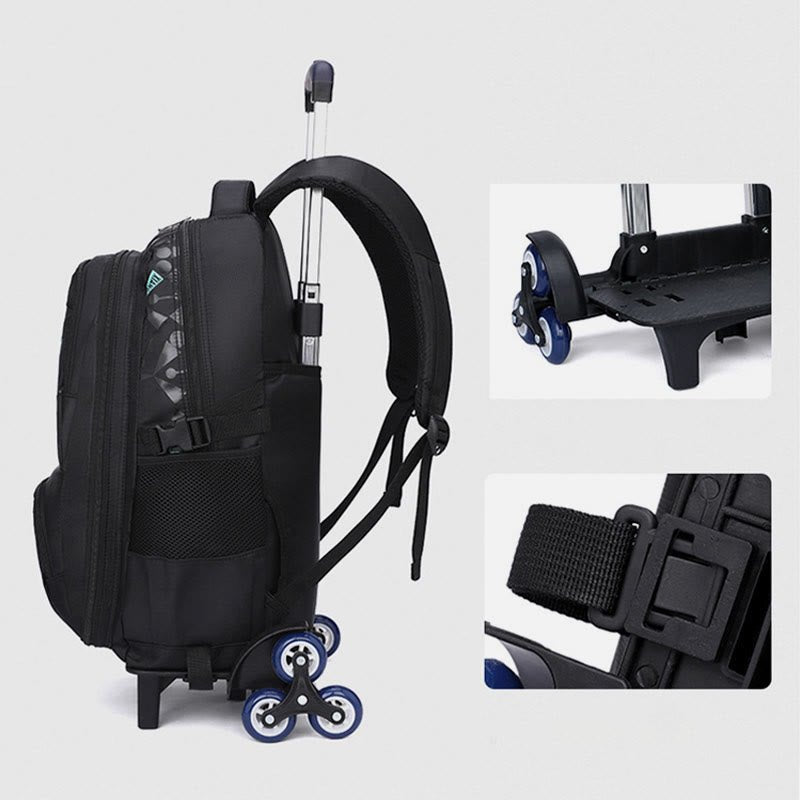 Rolling Wheels Backpack for Teens & Students – Multifunctional Travel Bookbag with Adjustable Straps - VOTVO