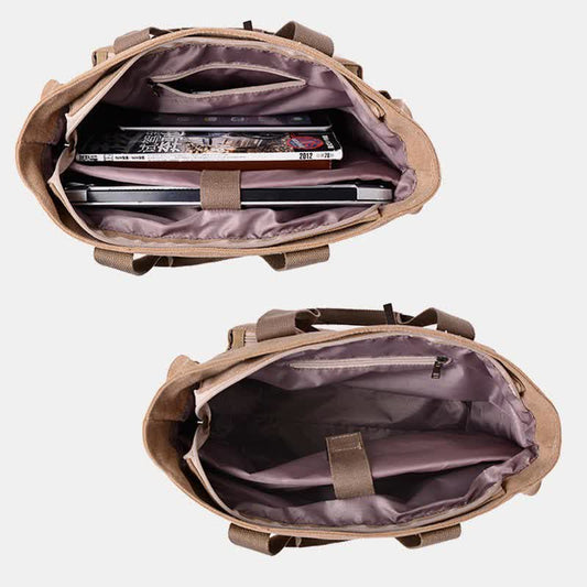 Casual Canvas Laptop Tote Bag for Men & Women – Work Handbag with Adjustable Strap