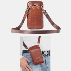 Genuine Leather Waist Bag – Multifunctional Messenger & Shoulder Bag for Men