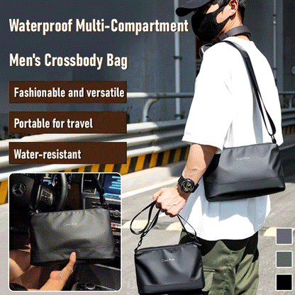 Multi-Layer Waterproof Men's Shoulder Crossbody Bag
