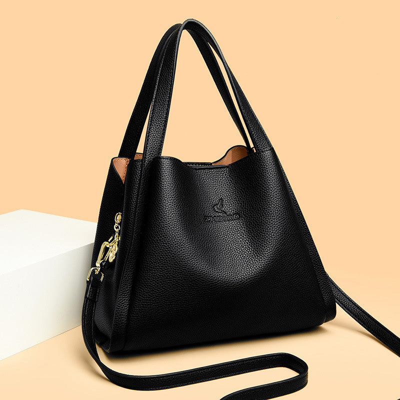 Embossed Soft Leather Handbag – Stylish, Versatile & Timeless Design