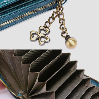 Genuine Leather RFID Multi-Slots Wallet Purse for Women
