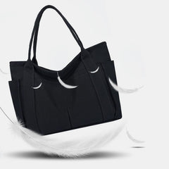 Minimalistische Tragetasche mit großem Fassungsvermögen für Damen – Umhängetasche aus Canvas mit Reißverschluss