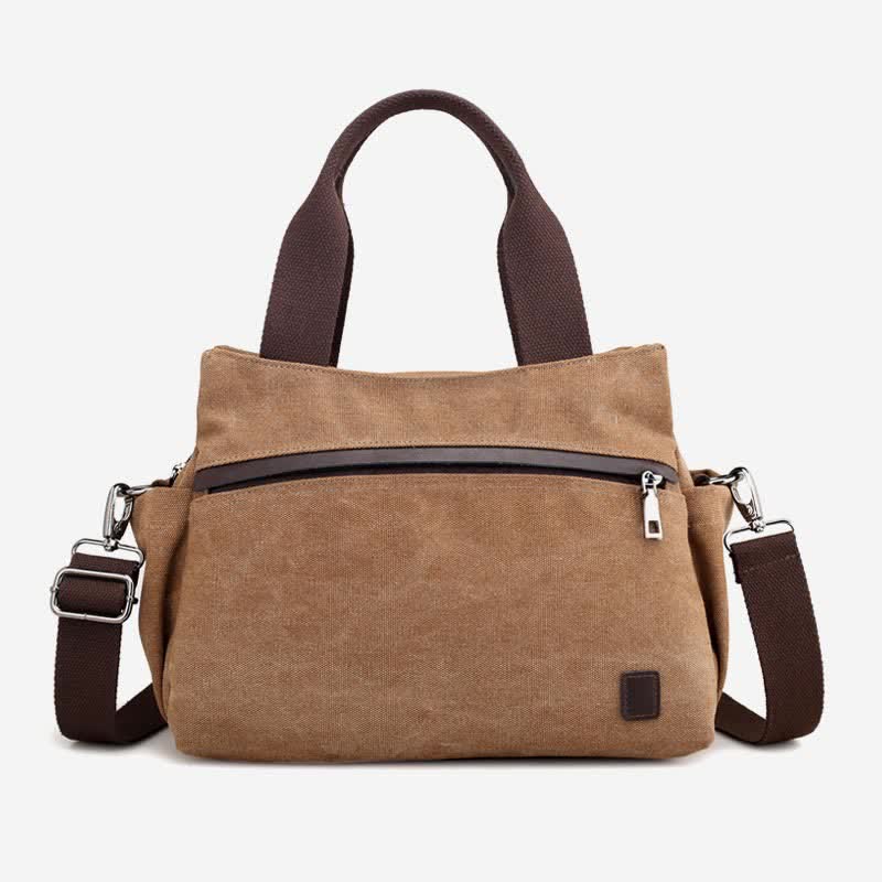 Women's Canvas Hobo Handbag – Multi-Pocket Shoulder Tote & Crossbody Bag