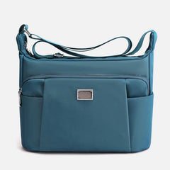 Crossbody Plaid Nylon Tote Bag for Women – Multi-Pocket Waterproof Purse