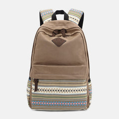 Colorful Stripe Custom Canvas Backpack for Women – Sporty Student Daypack