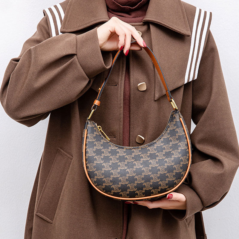 Retro Mini Dumpling Shoulder Bag – Classic PU Leather Clutch Handbag with Zipper Closure