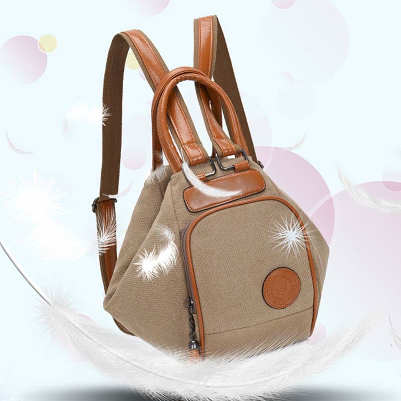 Multifunctional Women's Backpack with Tassel Decor – Durable Canvas Travel Daypack