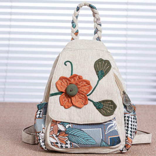 Multifunctional Large Capacity Floral Printed Canvas Backpack | Stylish & Practical for Travel, School, and Daily Use - VOTVO
