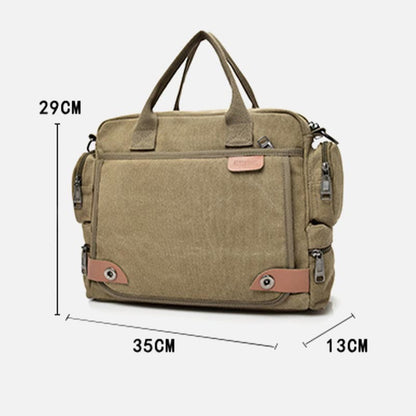 Messenger Bag for Men – Casual Canvas Multi - Pocket Crossbody Bag with Adjustable Strap - VOTVO