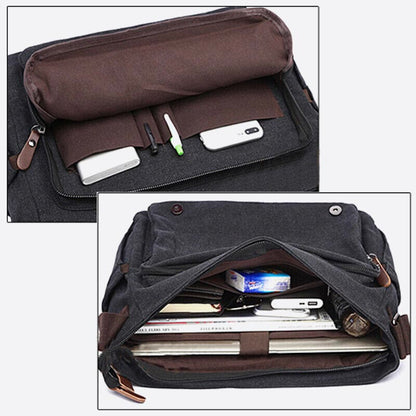 Messenger Bag for Men – Portable Large Capacity Canvas Business Briefcase