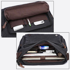 Messenger Bag für Herren – Tragbare Business-Aktentasche aus Canvas mit großem Fassungsvermögen
