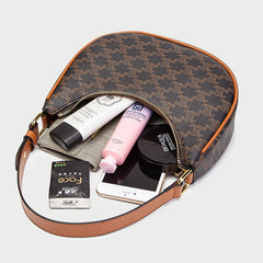 Retro Mini Dumpling Umhängetasche – Klassische Clutch aus PU-Leder mit Reißverschluss