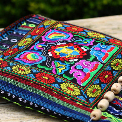 Folk Custom Shoulder Bag for Women – Vintage Embroidery Canvas Crossbody Bag