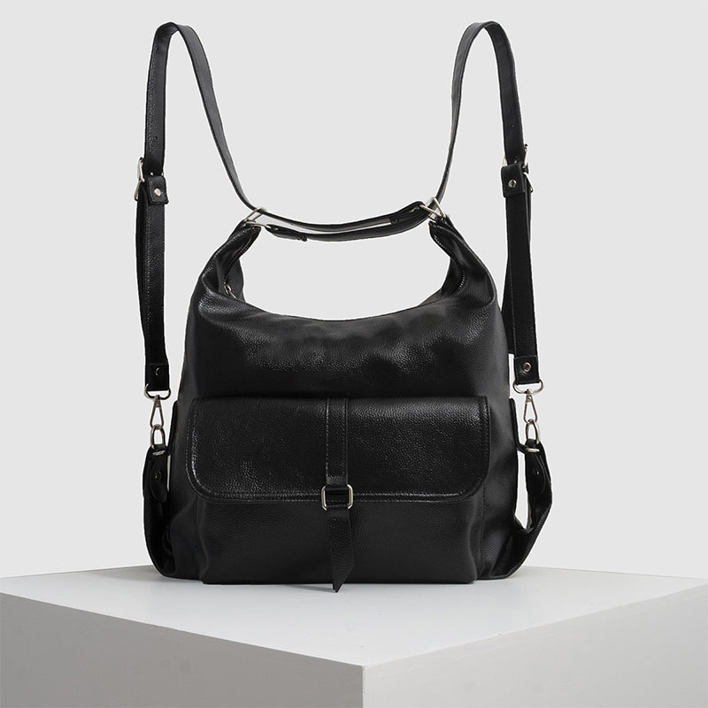 2-in-1 Convertible Leather Tote Backpack – Retro Shoulder Bag & Travel Day Pack