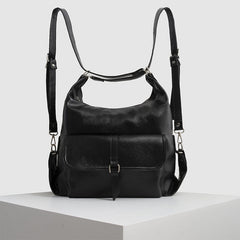 2-in-1 Convertible Leather Tote Backpack – Retro Shoulder Bag & Travel Day Pack