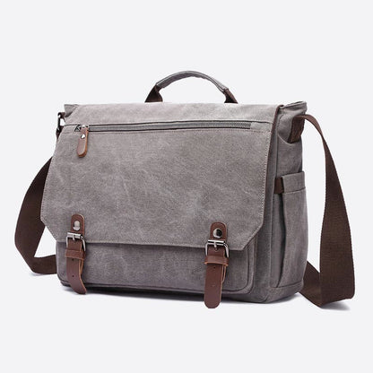 Messenger Bag for Men – Portable Large Capacity Canvas Business Briefcase