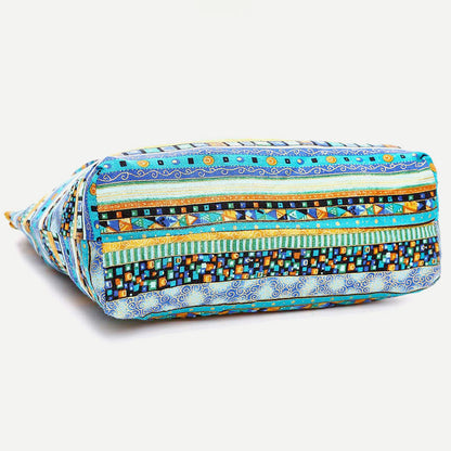 Large Capacity Canvas Shoulder Bag for Women – Colorful Crossbody Handbag