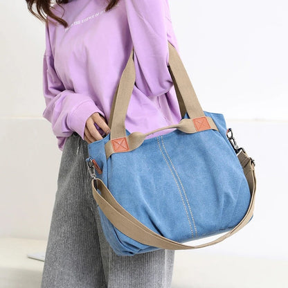 Large Capacity Canvas Messenger Bag – Stylish Shoulder Bag for Daily Use