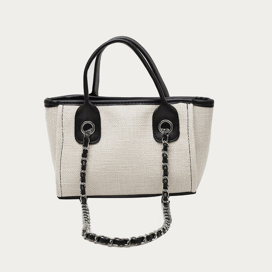 Crossbody Canvas Tote for Women – Chain Strap Bucket Bag - VOTVO