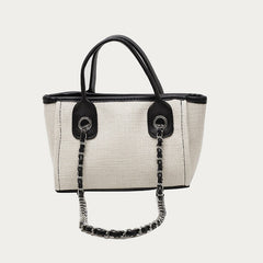 Crossbody Canvas Tote for Women – Chain Strap Bucket Bag - VOTVO