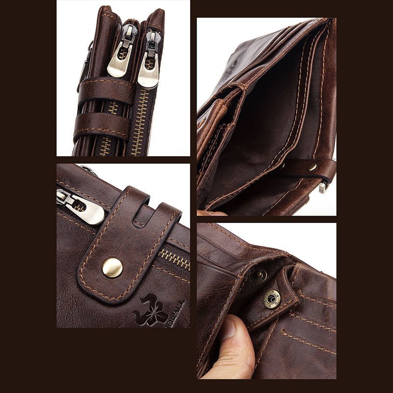 RFID Multifunctional LargeCapacity Genuine Leather Wallet - VOTVO
