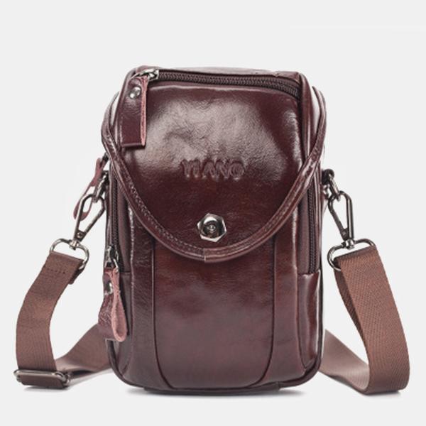 Men's Genuine Leather Phone Purse – Crossbody & Waist Bag for Daily Use