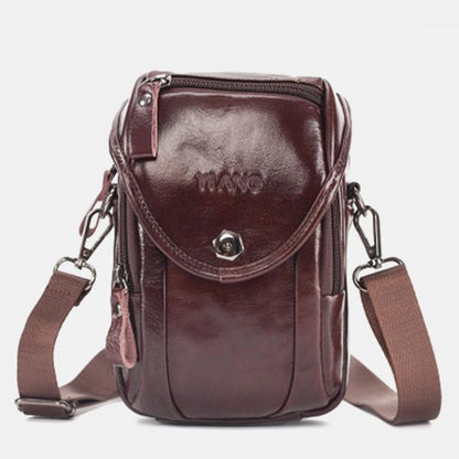 Men's Genuine Leather Phone Purse – Crossbody & Waist Bag for Daily Use