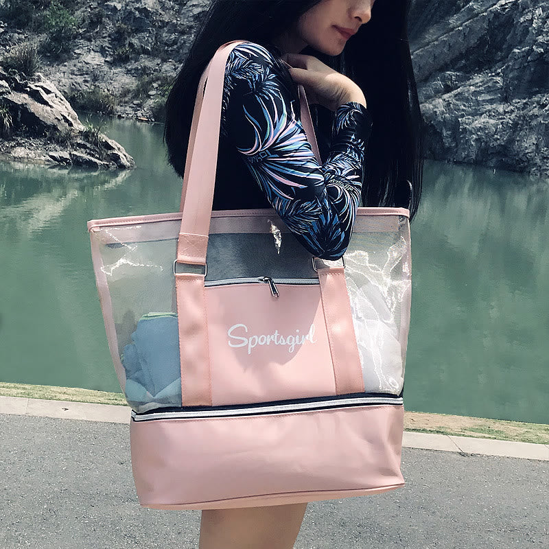 Leisure Beach Bag for Women – Travel & Fitness Nylon Shoulder Bag