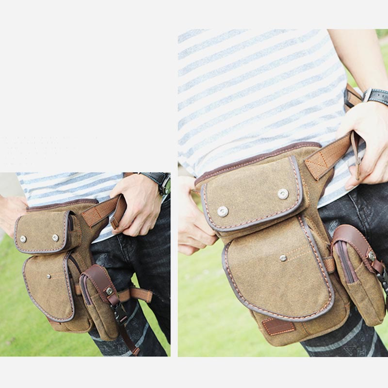 Durable Leg Bag for Men – Vertical Outdoor Sports Canvas Bag with Adjustable Strap - VOTVO