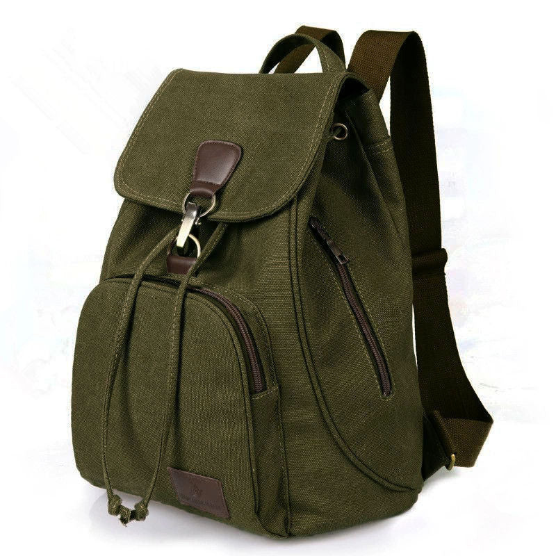 Canvas Backpack for Women & Girls – Vintage Drawstring School & Travel Rucksack