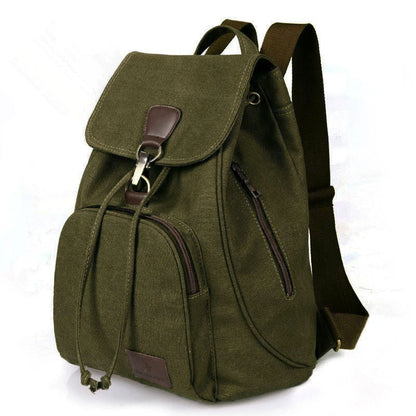 Canvas Backpack for Women & Girls – Vintage Drawstring School & Travel Rucksack