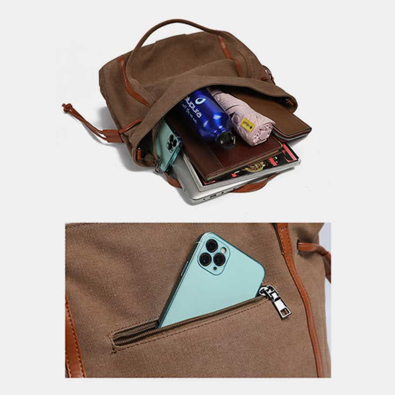 Vintage Casual Hobo Bag – Spacious Canvas Shoulder Tote for Daily Use & Travel