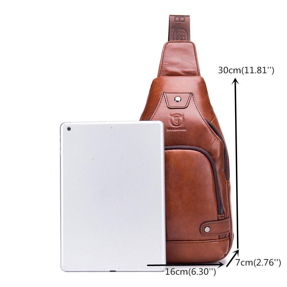 USB Charging Real Leather Sling Bag for Men – Crossbody Shoulder Bag with Adjustable Straps - VOTVO
