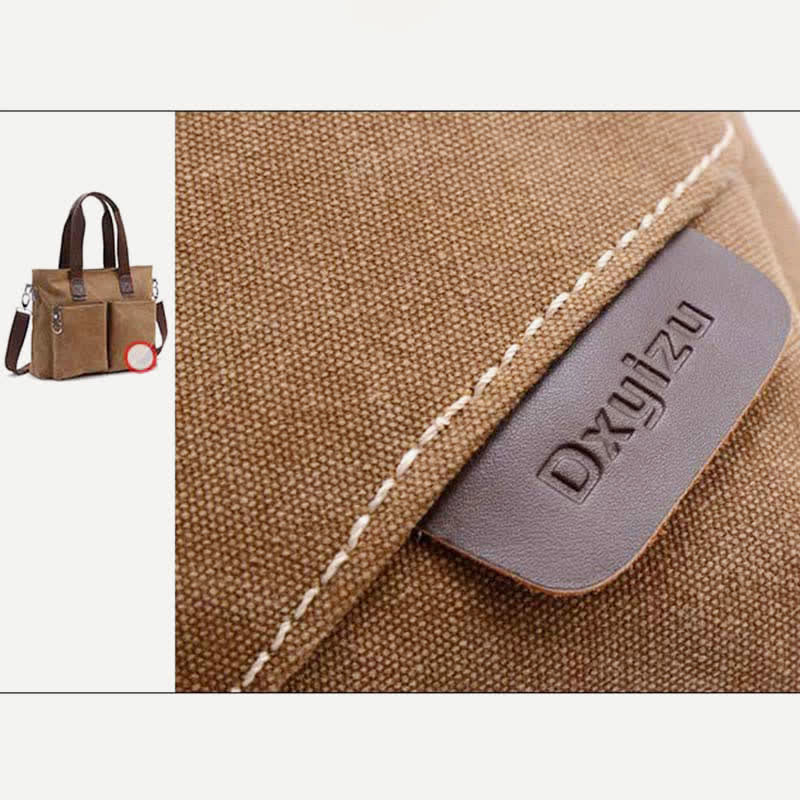 Unisex Canvas Shoulder Bag – Retro Casual Handbag & Work Tote