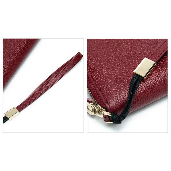 Women's Genuine Leather Vintage Wallet - Stylish and Functional Zip Closure Wallet