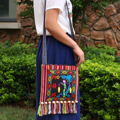 Folk Custom Shoulder Bag for Women – Vintage Embroidery Canvas Crossbody Bag