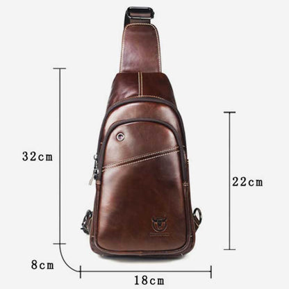 Large Capacity Genuine Leather Sling Bag for Men – Versatile Crossbody Chest Bag - VOTVO