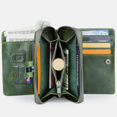 Genuine Leather Multifunctional Anti - theft Wallet for Women – RFID Protection, Card Slots & Zippered Coin Pocket - VOTVO