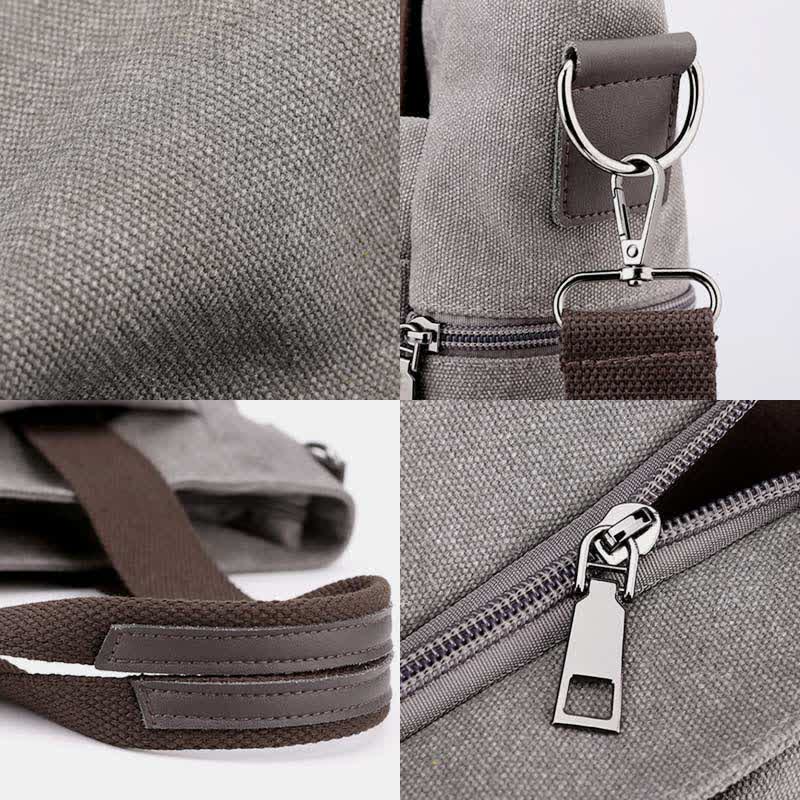 Multi-Pocket Canvas Handbag for Women - Durable, Roomy Shoulder Tote & Crossbody Bag