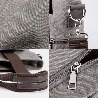 Multi-Pocket Canvas Handbag for Women - Durable, Roomy Shoulder Tote & Crossbody Bag