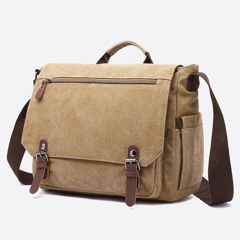 Messenger Bag für Herren – Tragbare Business-Aktentasche aus Canvas mit großem Fassungsvermögen
