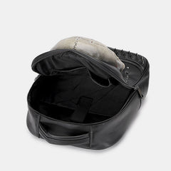 3D Leather Skull Laptop Backpack – Steampunk Rivet Travel & College Bag