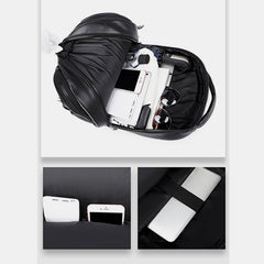 3D Skull Punk Rivet Leather Backpack | Waterproof Embossed Ghost Head Knapsack - VOTVO