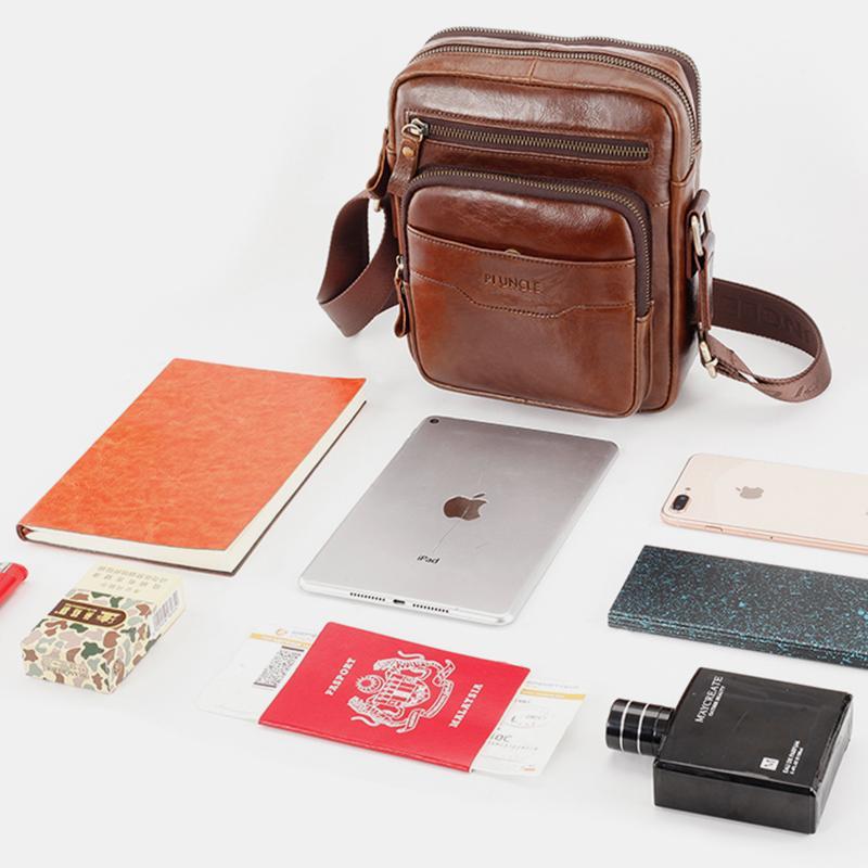 Vintage Oil-Tanned Leather Sling Bag for Men - Stylish Crossbody Shoulder Bag