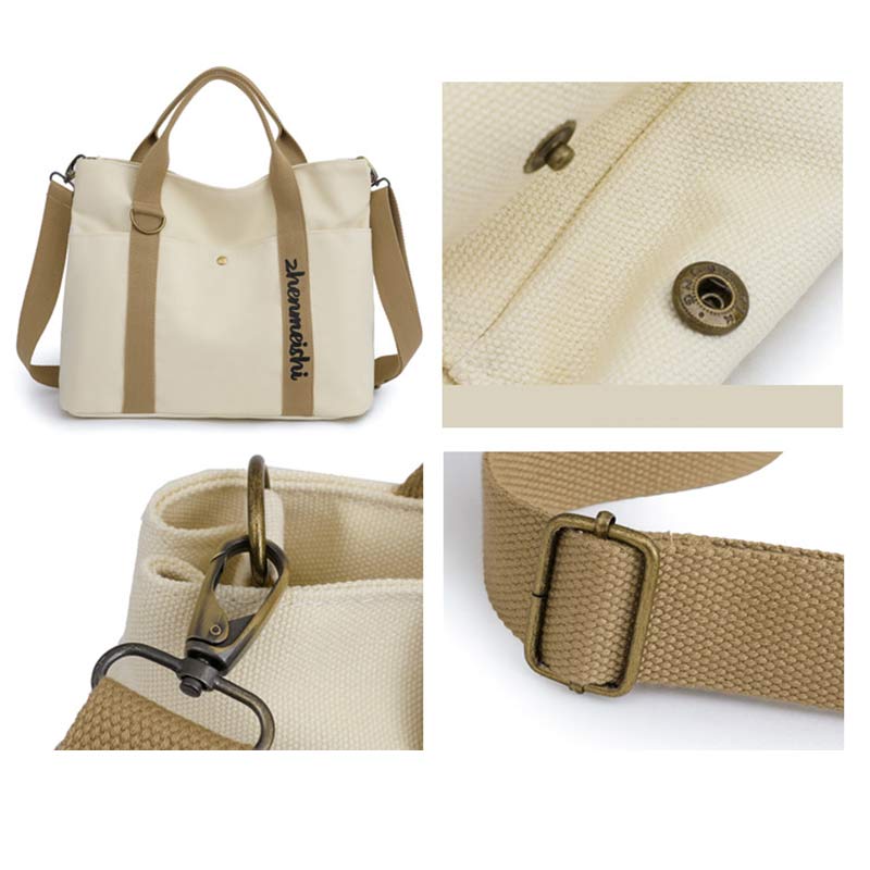 Reusable Canvas Tote Bag – Water-Resistant Crossbody Shoulder Bag