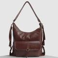 2 - in - 1 Convertible Leather Tote Backpack – Retro Shoulder Bag & Travel Day Pack - VOTVO