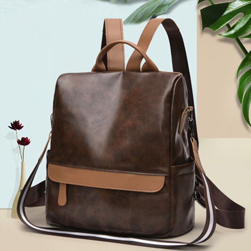 Women's Anti-theft Leather Backpack – Stylish & Secure Travel Handbag