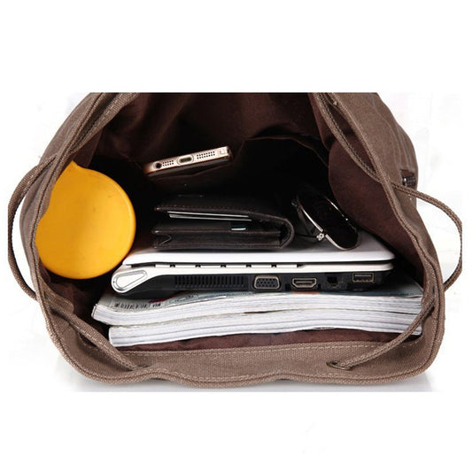 Canvas Backpack for Women & Girls – Vintage Drawstring School & Travel Rucksack