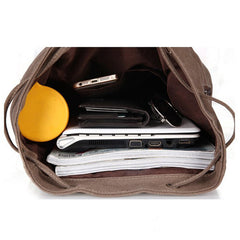 Canvas Backpack for Women & Girls – Vintage Drawstring School & Travel Rucksack